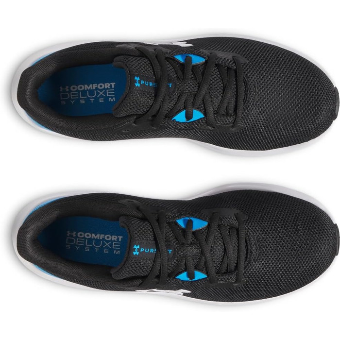 Чоловічі кросівки Under Armour Charged Pursuit 4, чорні з синім (розмір 47 EU)