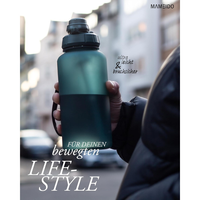 Вода пляшка MAMEIDO з соломкою та петлею для перенесення, 500 мл, Tritan, без BPA, для дітей (Ocean Bloom)