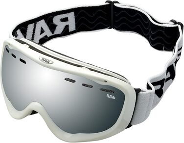 Гірськолижна маска RAVS White Alpin для сноуборду, сумісна з шоломом, дзеркальна срібна лінза