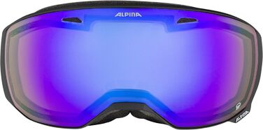 ALPINA ESTETICA Q – дзеркальні поляризовані лижні окуляри з посиленим контрастом, 100% UV-захист, для дорослих, чорні/синьо-матові, універсальний розмір