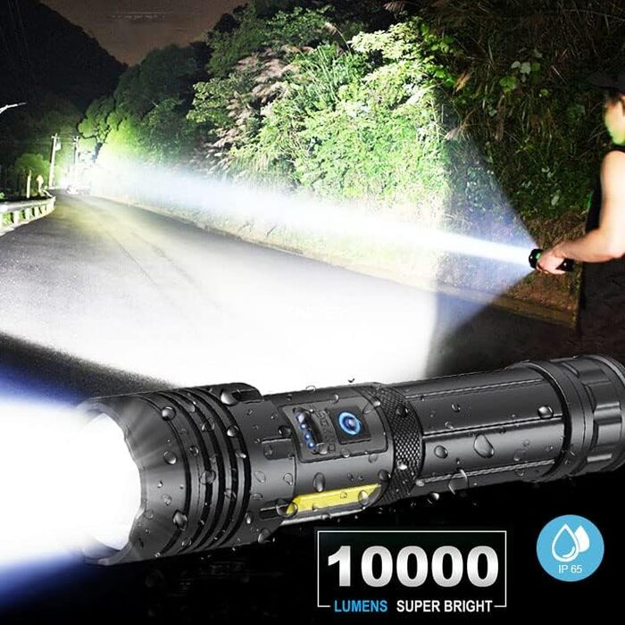 Ліхтар LED 20000 Люмен, USB-C, XHP77.2, Zoom, IPX67, 7 режимів, для кемпінгу та надзвичайних ситуацій