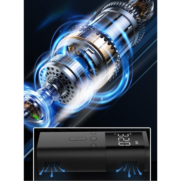 Електричний насос для велосипеда, авто, мотоцикла та м'ячів: 150 PSI, 25000 mAh, LED-ліхтар, перезаряджається