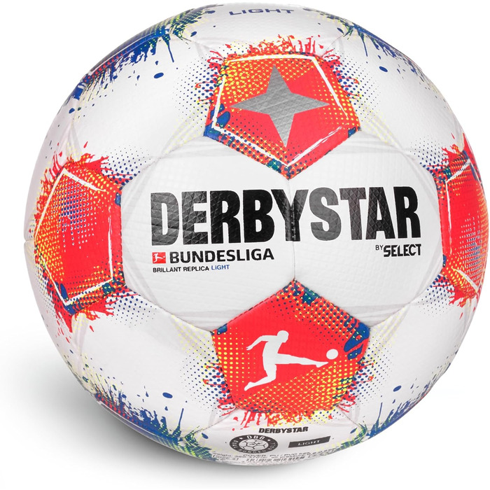 М'яч Derbystar Bundesliga Brillant Replica Light 5 - білий, синій, червоний