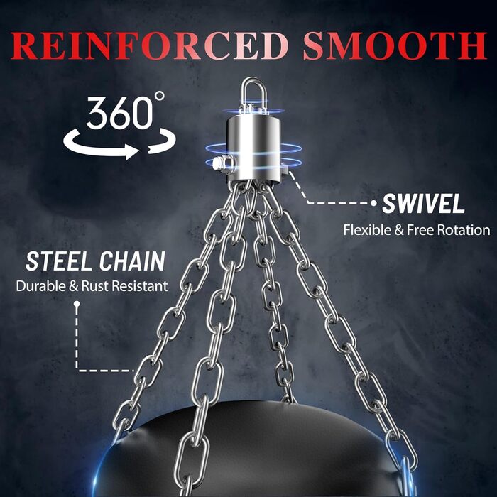 Боксерський мішок Vensmuste для дорослих, 4FT, комплект з рукавичками 340.2g, ланцюгами та напульсниками. Підходить для MMA, карате, кікбоксингу. Чорний