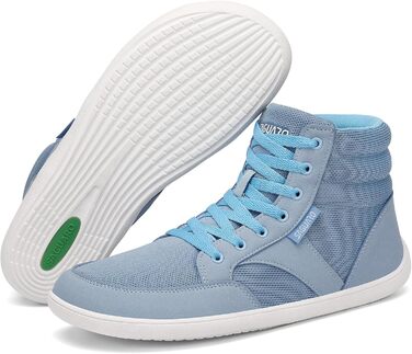 Черевики Saguaro Barfußschuhe High-Top для чоловіків та жінок з широкою передньою частиною та підошвою Zero-Drop, розмір 36-48 (Блакитний, 42 EU)