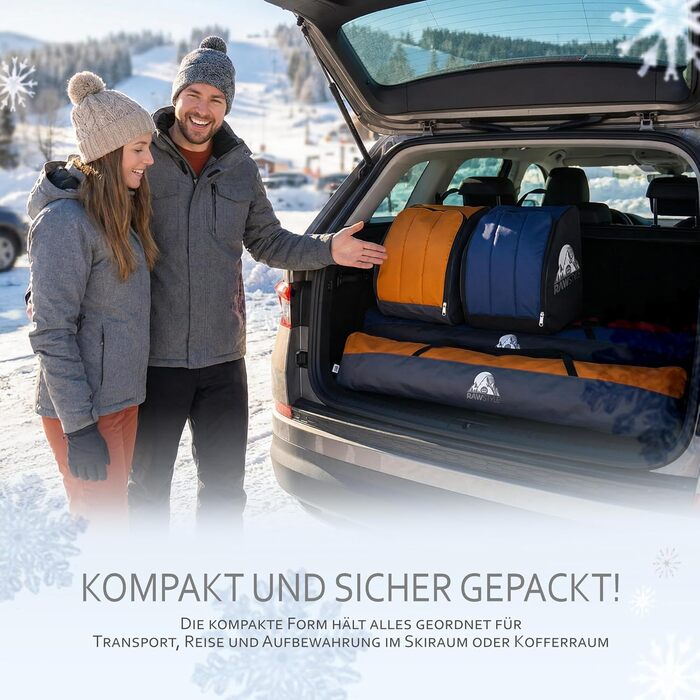 Чохол для лиж Rawstyle Skitasche Set: водовідштовхуючий, 160/180/190 см, для зимових видів спорту, чорно-рожевий комплект