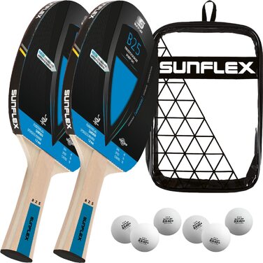 Ракетка для настільного тенісу Sunflex Color COMP B25: професійна, з ITTF схваленням, з кейсом, м'ячами та додатковою ракеткою