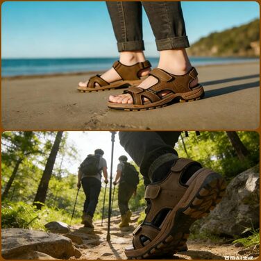 Чоловічі сандалі ARRIGO BELLO для трекінгу та пляжу, коричневі, розмір 43 EU