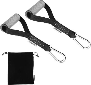 Набір для фітнесу KYLIN SPORT: гумки, ручки, карабіни, стяжки для тренажерів (сірий)