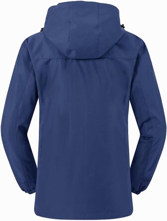 Жіноча зимова куртка 3-в-1 з флісовою підкладкою та водонепроникною вітрозахисною курткою, знімний капюшон (Синій, XXL)