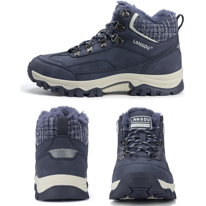 Зимові черевики для жінок, снігоступи, антиковзаючі чоботи, зимові черевики 37-42 EU (41 EU, блакитні)