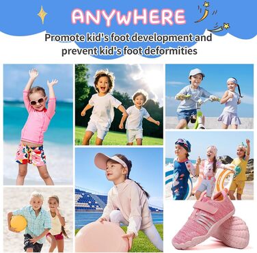 MIFAWA дитячі шкарпетки-кросівки для хлопчиків та дівчаток з широкою передньою частиною та дизайном Zero-Drop. Аквашузи, плавки, ідеальні для купання, пляжу або басейну. Розміри 26-37 (36 EU, Рожевий)