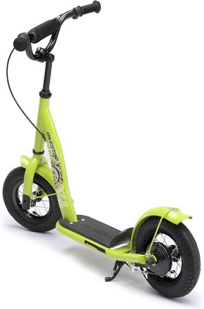 Дитячий роликовий самокат STAR SCOOTER з повітряними колесами (10 дюймів) для хлопчиків та дівчаток 4-5 років. Зелений