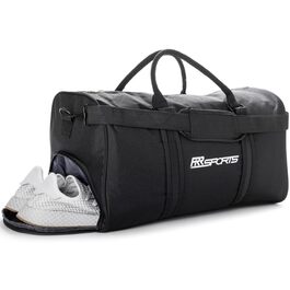 Спортивна сумка з відділенням для взуття чорна (30 л) для фітнесу, тренувань та футболу — універсальна сумка для жінок, чоловіків та дітей (50x25x28 см)