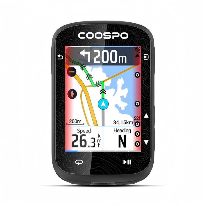 Велокомп'ютер GPS COOSPO CS600 з Bluetooth/ANT+, бездротовий, водонепроникний IPX7, з підсвіткою та навігацією, підтримка велорадара, 36 годин роботи