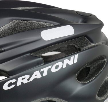 Велосипедний шолом Cratoni Pacer+ L-XL (58-62 см), чорний матовий з рефлектором