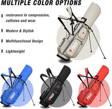 Сумка для гольфу PGM: стійка, легка, водонепроникна, з роздільниками на 5 клубів та ременем, для чоловіків та жінок