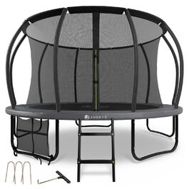 Трамплін Juskys SkyBounce Ø 228/305/366 см - Outdoor з сіткою, драбиною та пружинами PowerSpring