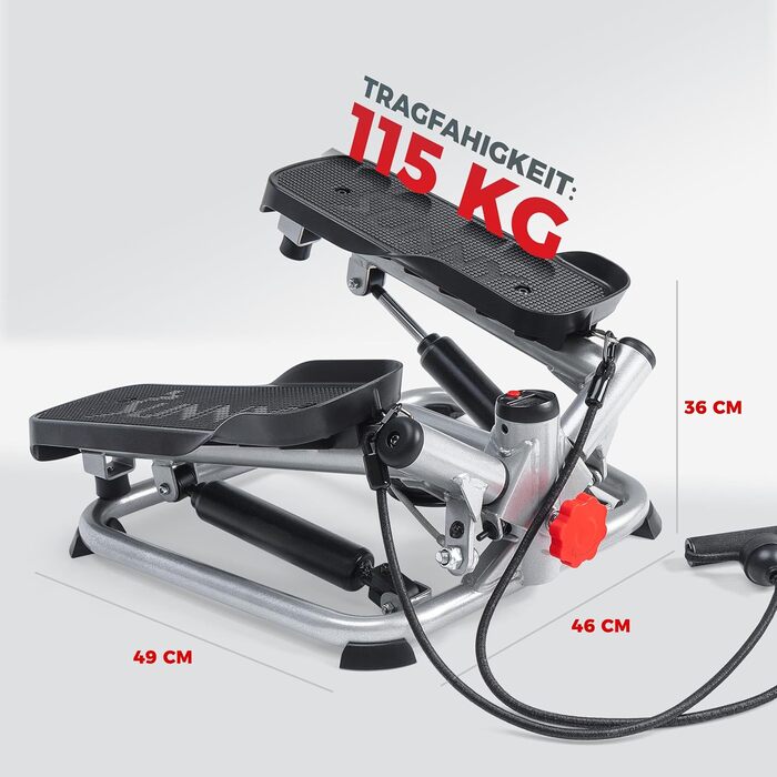 Міністепер Sunny Health & Fitness для дому з можливістю скручування, з гумками та додатком SunnyFit