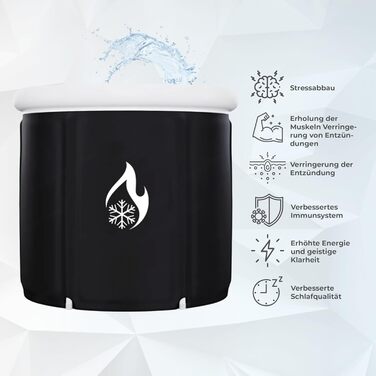 Ванна для криотерапії Retino™ XXL з кришкою, сидінням та термометром (Wim Hof Method)