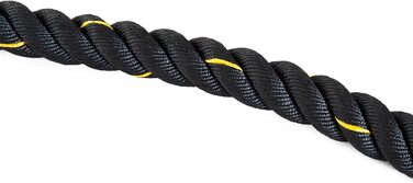 Тренажерська мотузка HOMCOM для силових тренувань, Ø38 мм, 9 м, чорно-жовта