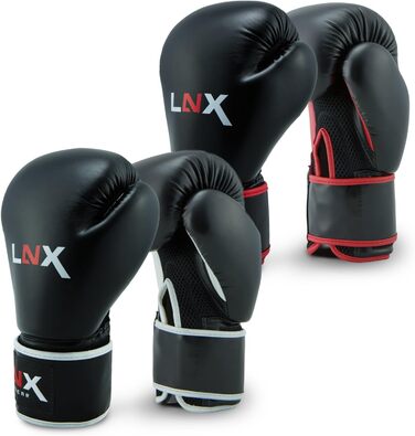 Боксерські рукавички LNX Pro Fight Evo 10 oz, чорні/червоні, для боксу та кікбоксингу