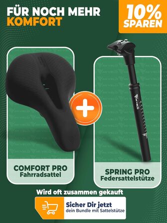 Велосипедне сідло MIVELO Comfort PRO з піною Memory Foam, ергономічне, дихаюче, для жінок і чоловіків, зручне для трекінгу
