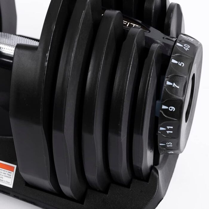 Набір регульованих гантелей TechFit для фітнесу та силових тренувань, 5-40 кг, металеві, нековзна ручка, компактні, для дому та спортзалу