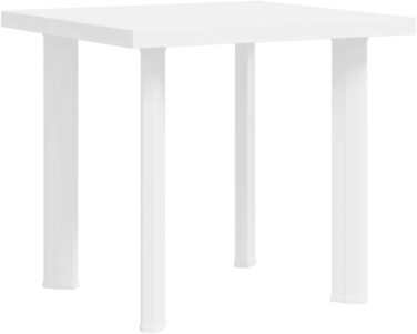 Садовий стіл vidaXL 101x68x72 см, пластиковий, білий, з отвором для парасольки - для балкона та саду