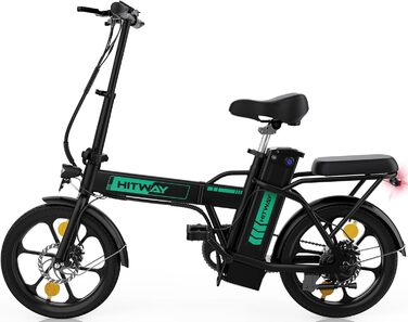 Електровелосипед HITWAY 16'' складаний, 250W, 36V 8,4Ah, до 70 км, міський для чоловіків і жінок, чорний