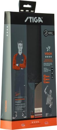 Настільна ракетка для тенісу STIGA Vision 4-зіркова, чорна/червона, одиночна