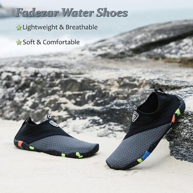 Шкарпетки для плавання унісекс, чоловічі та жіночі, легкі, дихаючі, швидковисихаючі аквашузи (42 EU, сірий)