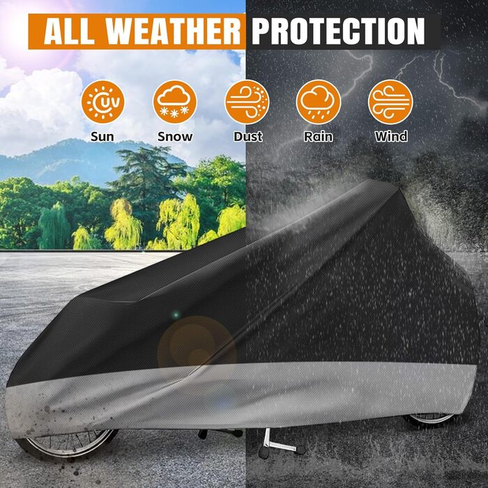 Водонепроникний чохол для вантажного велосипеда з оксфордської тканини 420D, гараж для велосипеда, захисна накидка для триколісного та одноколісного велосипеда