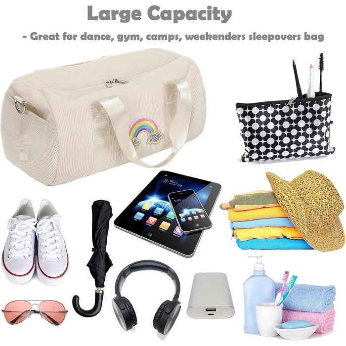 Сумка для балету для дівчаток, танцювальна сумка, дитяча спортивна сумка, сумочка для дівчаток (біла)