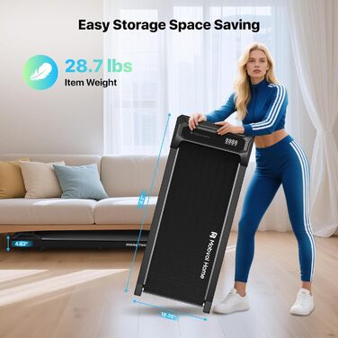 Walking Pad Edge: Компактний біговий тренажер для дому та офісу, 6 км/год, 120 кг, з пультом керування та підтримкою Zwift/Kinomap