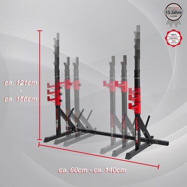 Стійка для гантелей та штанги Ultrasport, сталева, для зберігання дисків, довгих і коротких гантелей, універсальна для фітнесу