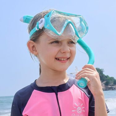 Дитяча маска для снорклінгу Findway з назальною перегородкою, 180° панорама, HD, антизапітніння, анти-витік, для дітей 4-16 років
