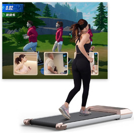 Бігова доріжка Walking Pad Lacuffy 2,5 к.с. для дому, до 136 кг, з керуванням через додаток, тренуваннями та мультиплеєрними забігами (золота, 80 см)
