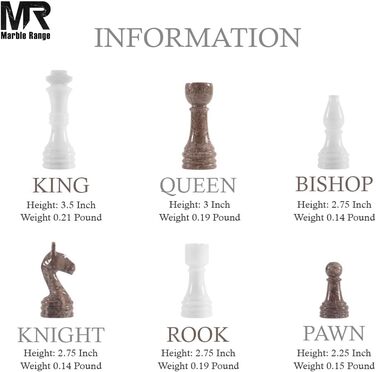 Шаховий набір з мармуру для дорослих, ручної роботи, з ігровим полем Verona & Green Onyx, 32 фігури, 2 додаткові королеви, коробка для зберігання, розкішна подорожна гра, елегантний подарунок для дому (Verona & Green Onyx) (Білий & Океанічний)