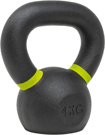 Гиря чавунна Strength Shop з ергономічною ручкою, 4-64 кг, надміцна, з кольоровим маркуванням ваги та чорним порошковим покриттям, для функціонального тренування всього тіла