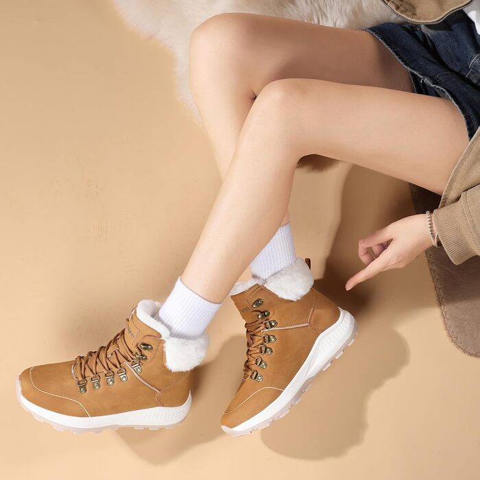 Жіночі зимові черевики: утеплені снігоступи, трекінгові черевики для хайкінгу (жовті, 38 EU)