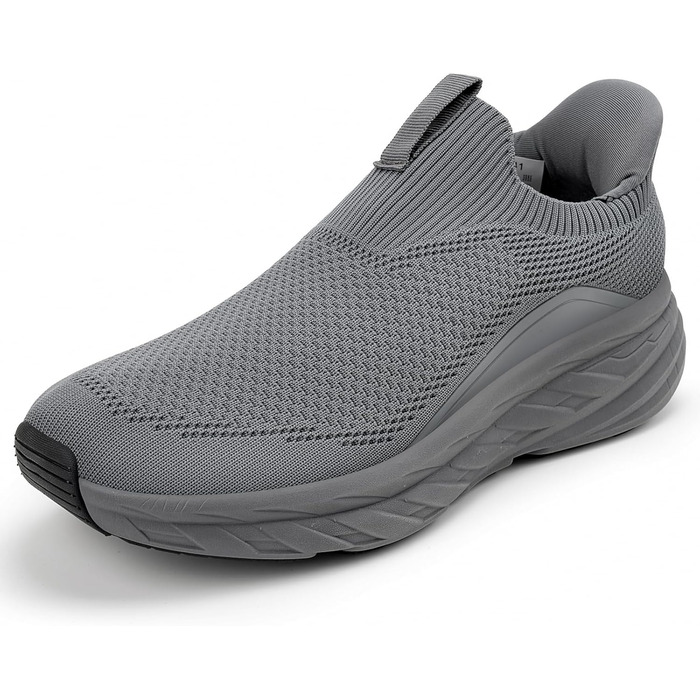 Сліпони чоловічі Sosenfer без шнурівки: спортивні кросівки для бігу, фітнесу, прогулянок (1646 Темно-сірий, 44 EU)