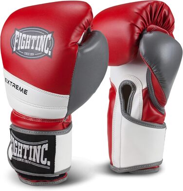 Боксерські рукавички Fightinc Extreme 12 Oz, червоно-білі, для боксу, кікбоксингу, муай-тай, MMA