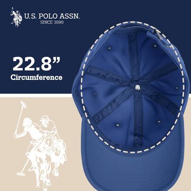 Бейсболка U.S. Polo Assn. з логотипом Pony, 100% бавовна, регульована, темно-синя (Königsblau), один розмір