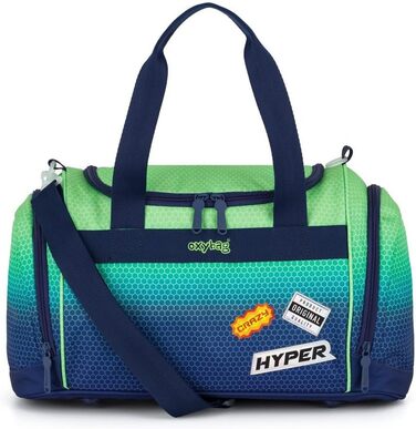 Спортивна сумка Kinder з відділенням для взуття, 2 бічними кишенями, регульованим плечовим ременем, 100% поліестер, 45×28×22 см, 600 г (Блакитна)