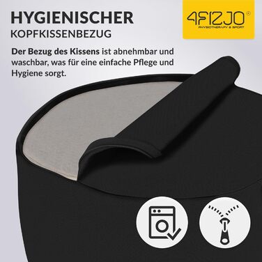 Подушка для медитації 4FIZJO кругла, чорна, з гречаним лушпинням 32x20 см, бавовняний знімний чохол - для йоги та сидіння