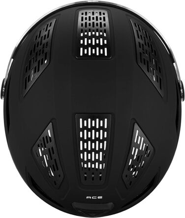 Велосипедний шолом ABUS Hyban 2.0 ACE з візором, LED-світлом і ABS-оболонкою, для дорослих, чорний, розмір M (52-58 см)