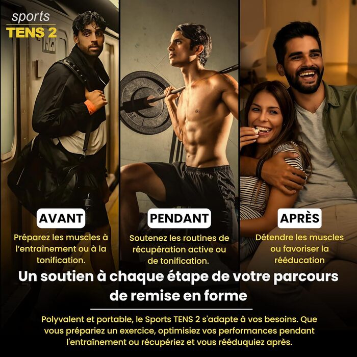 TensCare Sports - електростимулятор для спорту, TENS/EMS, масаж, зняття болю та розслаблення м'язів