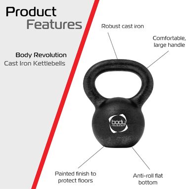 Чавунна гиря Body Revolution для силових тренувань, 2-28 кг
