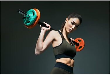 Диски для штанги GORILLA SPORTS, 1,25-30 кг, 30 мм, чавунні з гумовим покриттям, кольорові, окремо чи комплектом